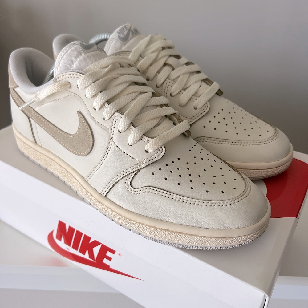 Air Jordan 1 Low '85 OG Custom Vintage ‘Neutral Grey'  Sneakers, Size 10